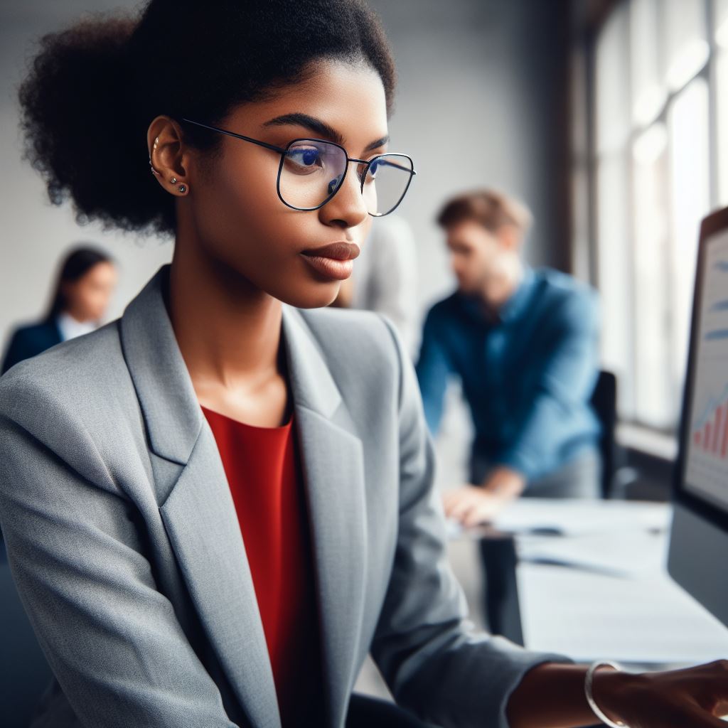 code blockBlack Female Accountant